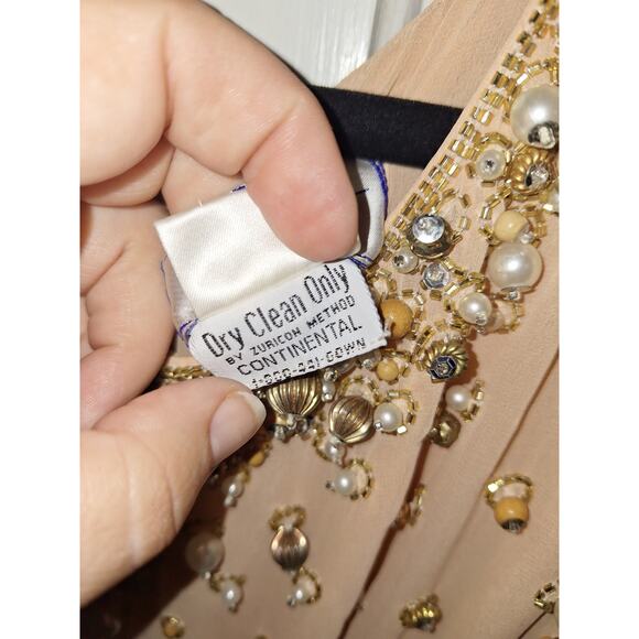 Vintage Victoria Royal Size 12 Beads and Pearl Evening Gown Formal Elegant - Picture 9 of 16